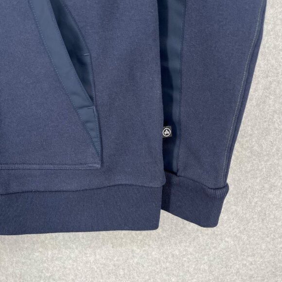 Aether Mens Assemblage Hoodie Full Zip Size S Total Eclipse Navy Blue Active NEW - Picture 2 of 13